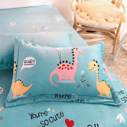 91家纺网 家纺一手货源 找家纺 甜之梦 2025新款水晶绒单品整套一对 小恐龙兰