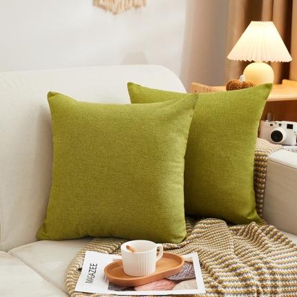 91家纺网 家纺一手货源 找家纺 枕芯真意 2020新款棉麻纯色新款抱枕 黄绿