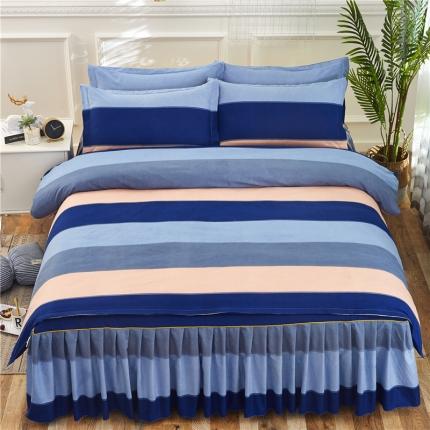 91家纺网 家纺一手货源 找家纺 优家居 2023新款加厚磨毛床裙款四件套 一生一世