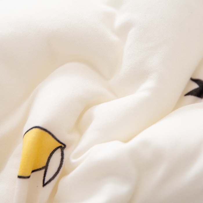 91家纺网 家纺一手货源 找家纺 宅部落 2020新款A类针织棉抗菌儿童冬被 柠檬-白