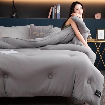 91家纺网 家纺一手货源 找家纺 宅部落 2020新款A类针织棉抗菌儿童冬被（2） 高级灰