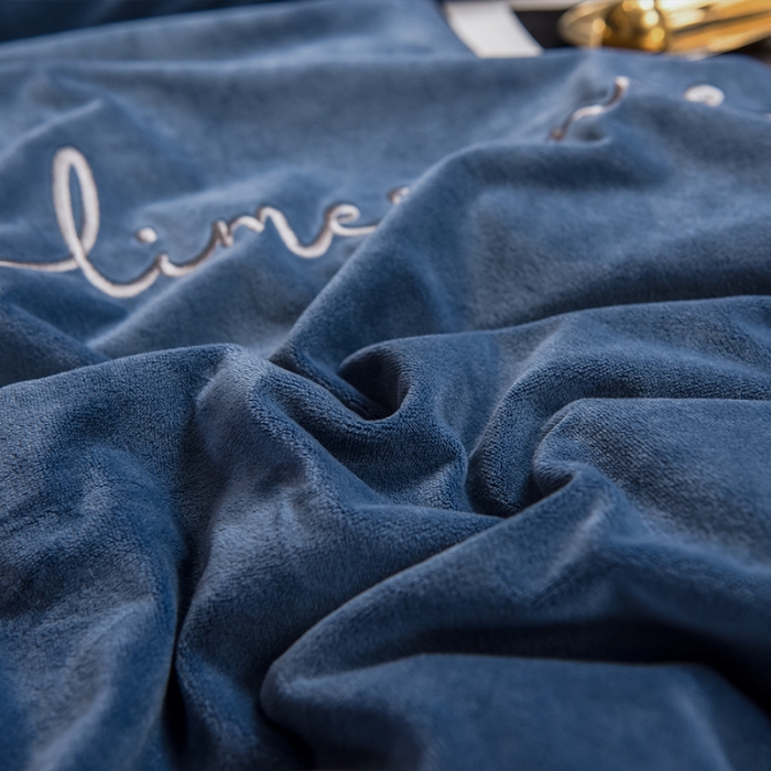 91家纺网 家纺一手货源 找家纺 瑞驰 2022新款A类婴儿绒保暖四件套 宾利蓝