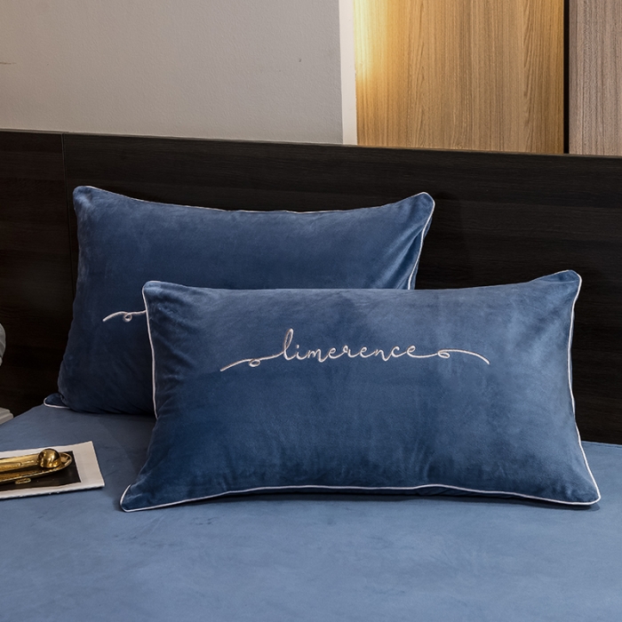 91家纺网 家纺一手货源 找家纺 瑞驰 2022新款A类婴儿绒保暖四件套 宾利蓝