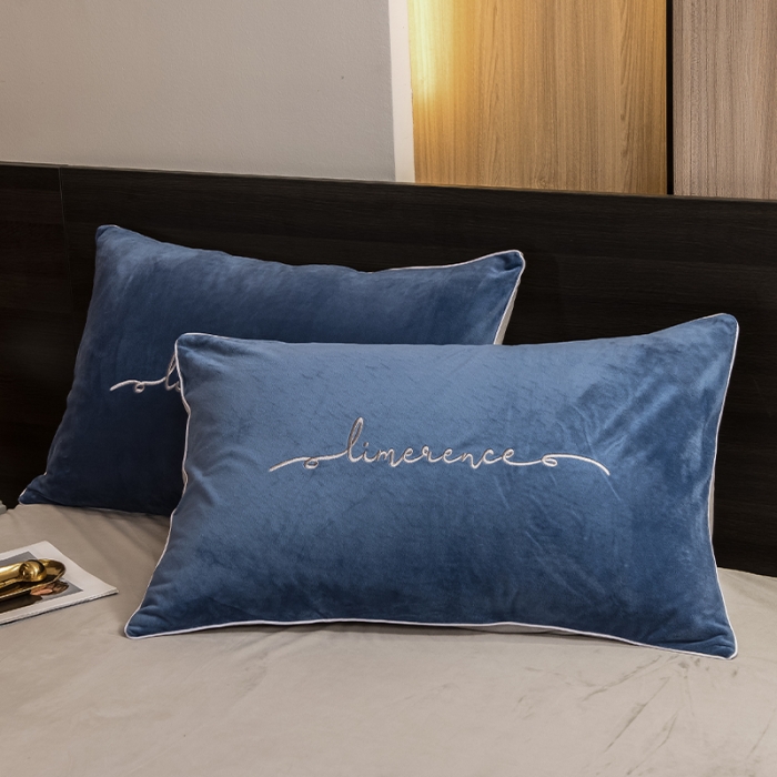 91家纺网 家纺一手货源 找家纺 瑞驰 2022新款A类婴儿绒保暖四件套 宾利蓝+摩登灰