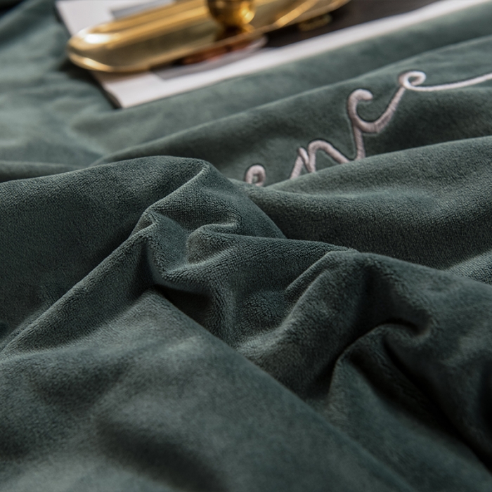 91家纺网 家纺一手货源 找家纺 瑞驰 2022新款A类婴儿绒保暖四件套 松石绿