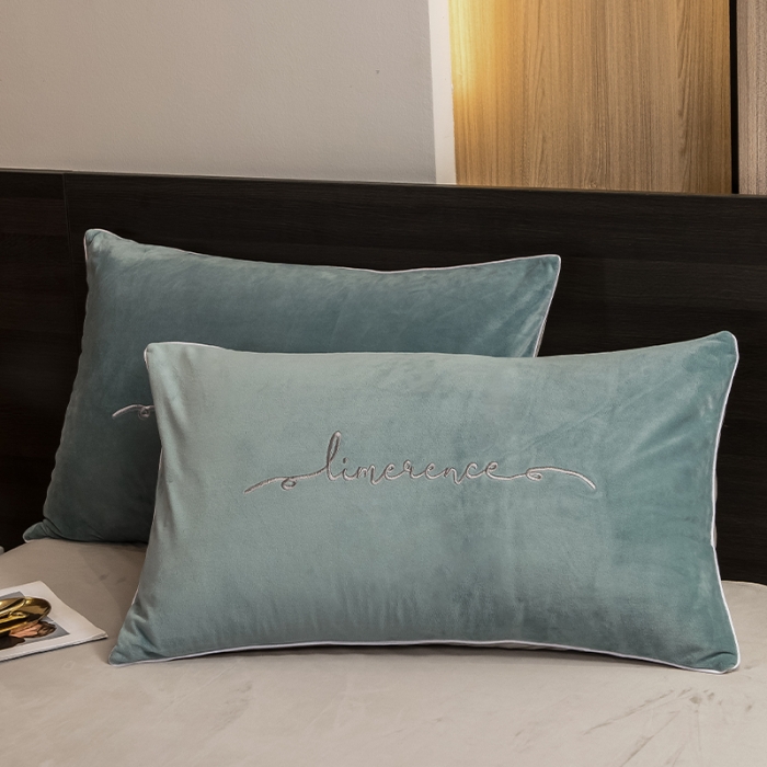 91家纺网 家纺一手货源 找家纺 瑞驰 2022新款A类婴儿绒保暖四件套 叶脉绿+摩登灰