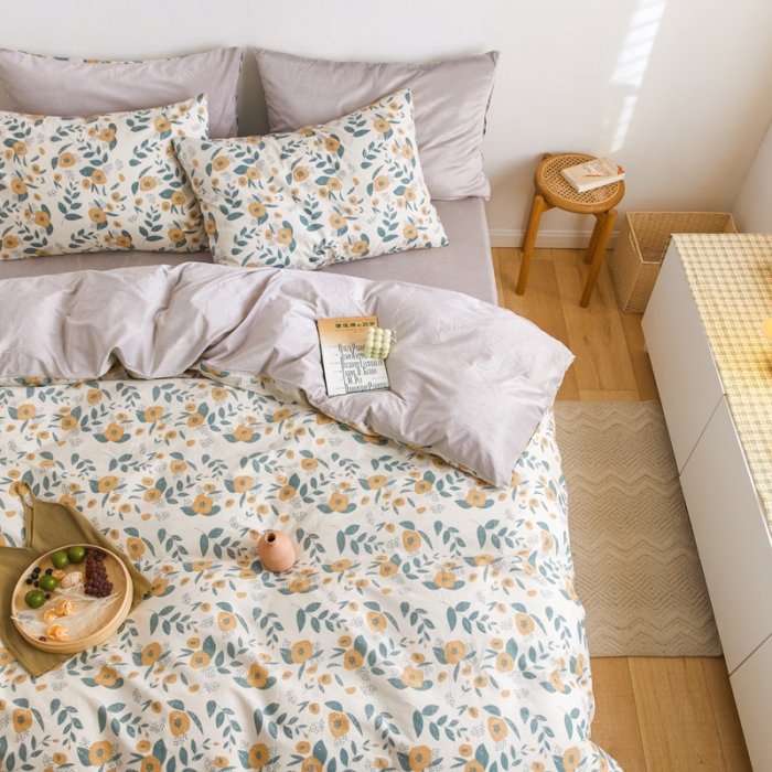 91家纺网 家纺一手货源 找家纺 梦家居 2020新款秋冬A棉B绒四件套 丝语绒