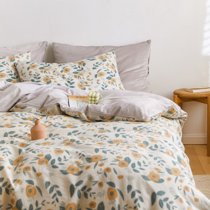 91家纺网 家纺一手货源 找家纺 梦家居 2020新款秋冬A棉B绒四件套 丝语绒