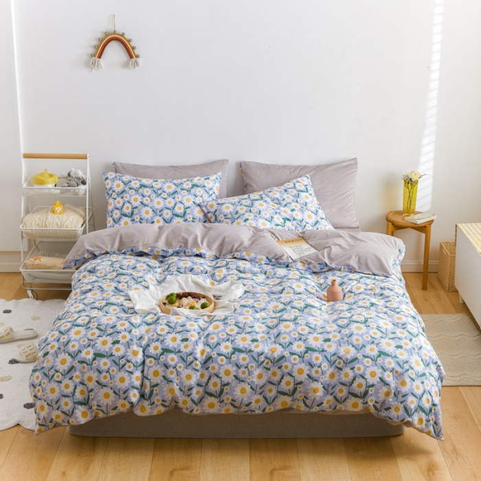 91家纺网 家纺一手货源 找家纺 梦家居 2020新款秋冬A棉B绒四件套 希望田野绒