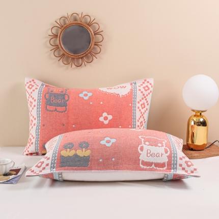 91家纺网 家纺一手货源 找家纺 （总）朴尔纯棉纱布成人防滑半包按扣固定式盖枕头一对巾全棉