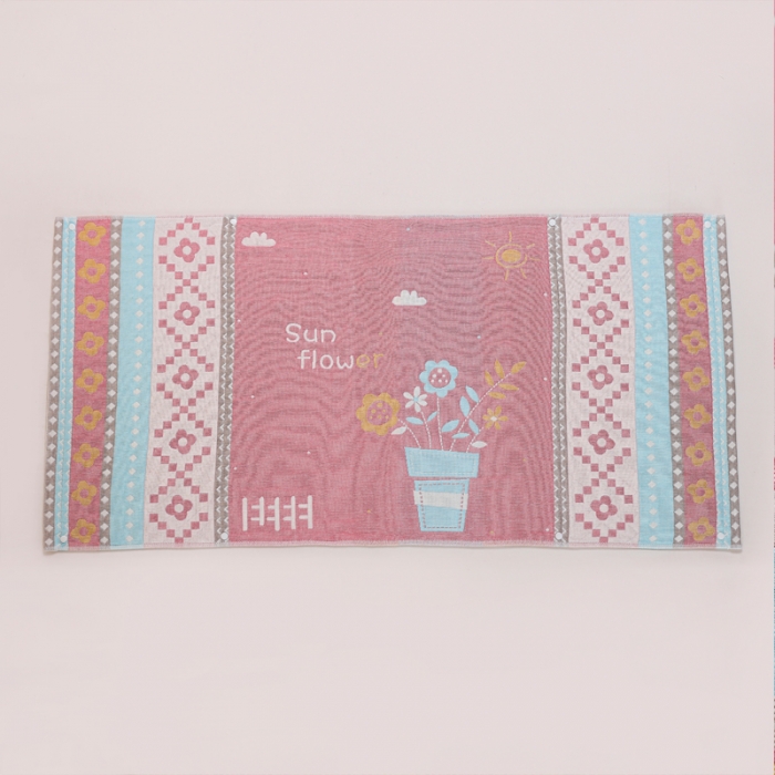 91家纺网 家纺一手货源 找家纺 朴尔纯棉纱布成人防滑半包按扣固定式盖枕头一对巾全棉 盆栽粉