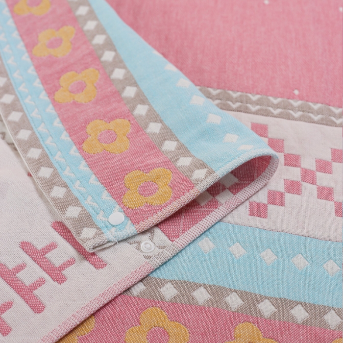 91家纺网 家纺一手货源 找家纺 朴尔纯棉纱布成人防滑半包按扣固定式盖枕头一对巾全棉 盆栽粉