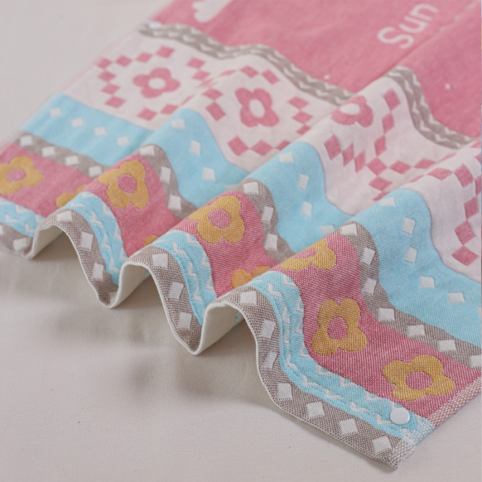 91家纺网 家纺一手货源 找家纺 朴尔纯棉纱布成人防滑半包按扣固定式盖枕头一对巾全棉 盆栽粉