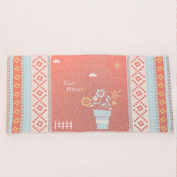 91家纺网 家纺一手货源 找家纺 朴尔纯棉纱布成人防滑半包按扣固定式盖枕头一对巾全棉 盆栽红