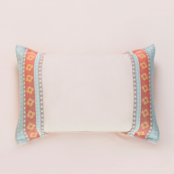 91家纺网 家纺一手货源 找家纺 朴尔纯棉纱布成人防滑半包按扣固定式盖枕头一对巾全棉 盆栽红