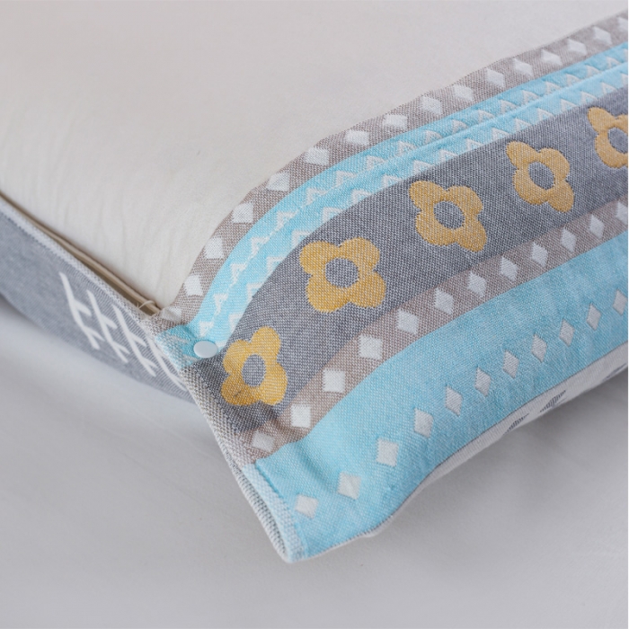 91家纺网 家纺一手货源 找家纺 朴尔纯棉纱布成人防滑半包按扣固定式盖枕头一对巾全棉 盆栽灰