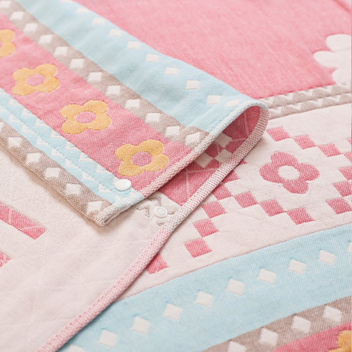 91家纺网 家纺一手货源 找家纺 朴尔纯棉纱布成人防滑半包按扣固定式盖枕头一对巾全棉 围脖萌鸡粉