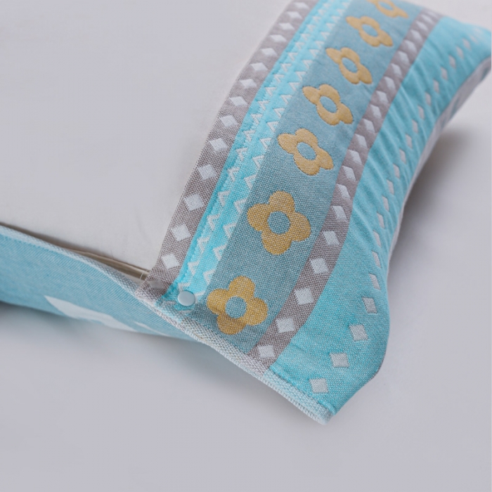 91家纺网 家纺一手货源 找家纺 朴尔纯棉纱布成人防滑半包按扣固定式盖枕头一对巾全棉 围脖萌鸡兰