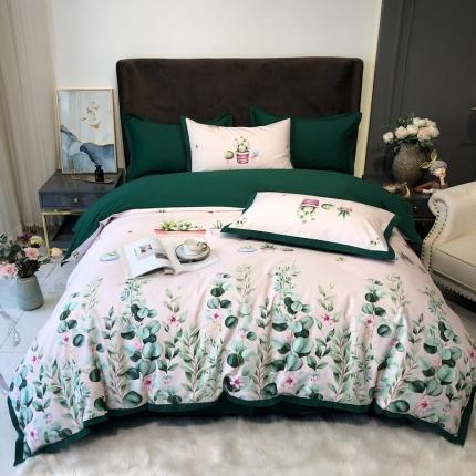 91家纺网 家纺一手货源 找家纺 太古汇 2020新款60支数码印花小边款四件套 安吉莉