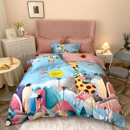 91家纺网 家纺一手货源 找家纺 太古汇 2020新款60支数码印花小边款四件套 米拉达