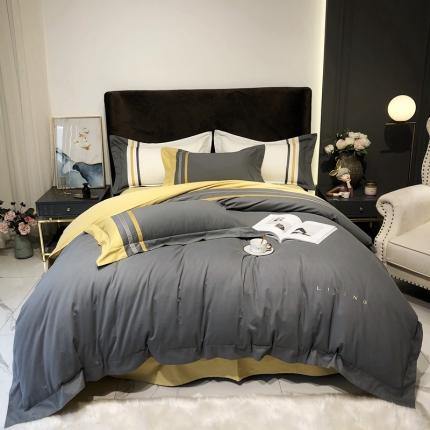 91家纺网 家纺一手货源 找家纺 太古汇2020新款100S单股磨毛工艺款四件套纯甄系列 纯甄-灰黄