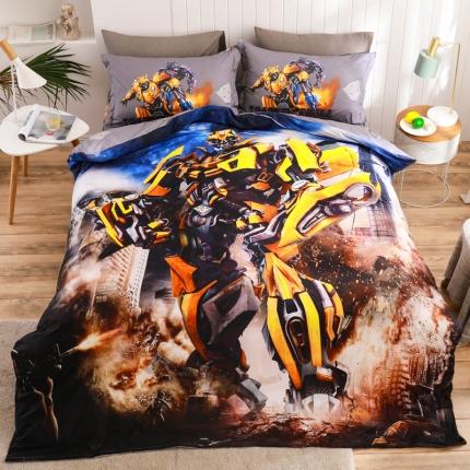 艺家源 新品13376大版卡通四件套大黄蜂系列 汽车人-黄