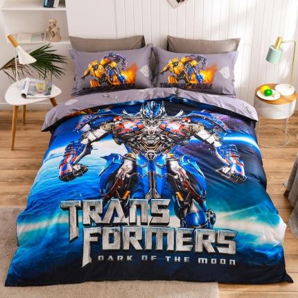 艺家源 新品13376大版卡通四件套大黄蜂系列 汽车人-蓝