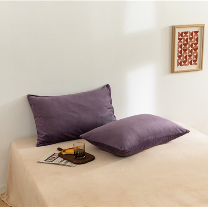 91家纺网 家纺一手货源 找家纺 （总）棉眠 2020新款秋冬纯色牛奶绒单品枕套