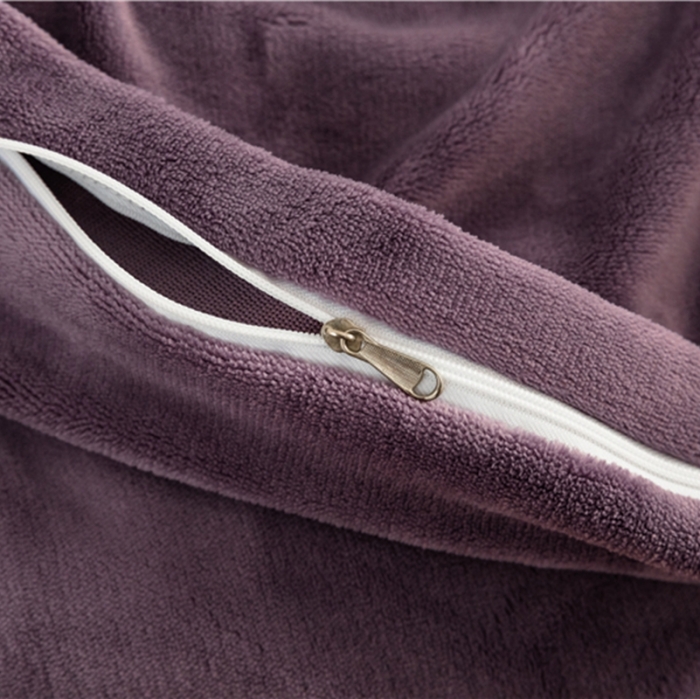 91家纺网 家纺一手货源 找家纺 棉眠 2020新款秋冬纯色牛奶绒四件套 深紫+浅紫