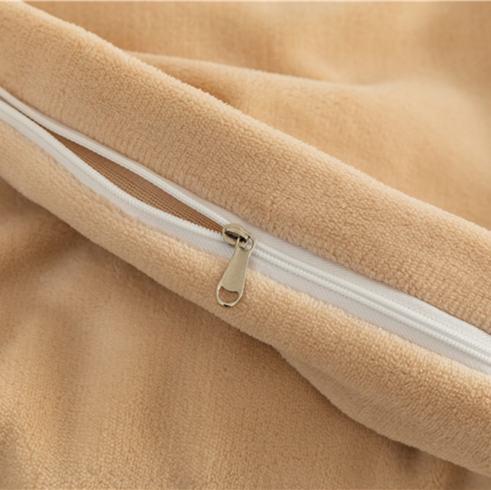 91家纺网 家纺一手货源 找家纺 棉眠 2020新款秋冬纯色牛奶绒四件套 杏仁色+亮黄色