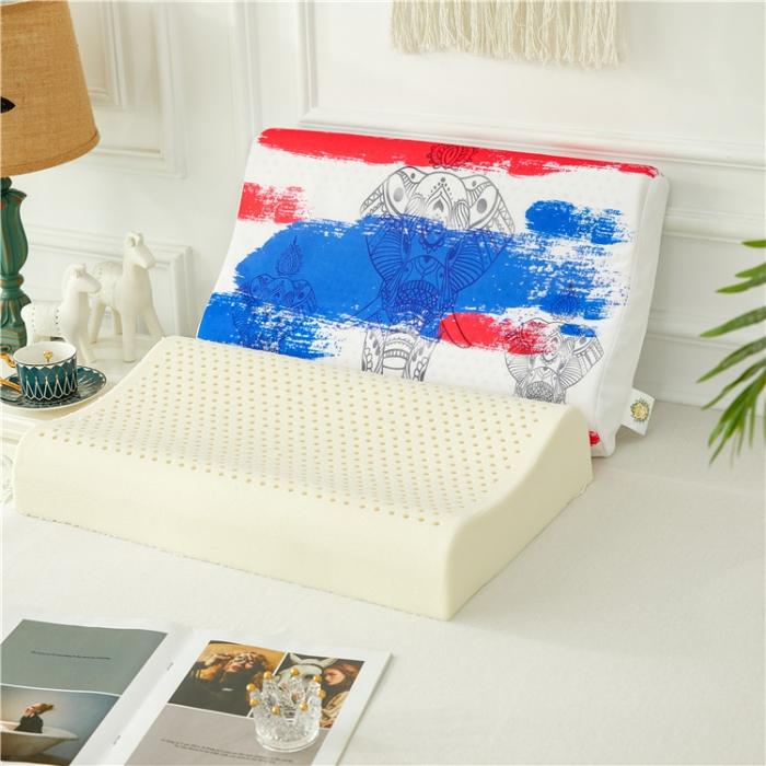 91家纺网 家纺一手货源 找家纺 独立原创正品亚洲象天然乳胶枕单人成人枕头按摩颈椎保健枕