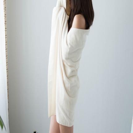 91家纺网 家纺一手货源 找家纺 尚品本色 2022新款21支超柔全棉毛巾浴巾 米白毛巾