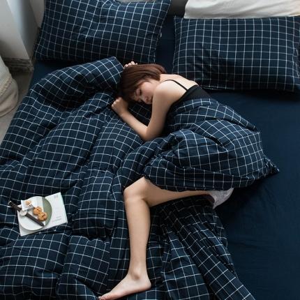 91家纺网 家纺一手货源 找家纺 尚品本色 2022新款水洗棉套件系列-单被套 暖冬格