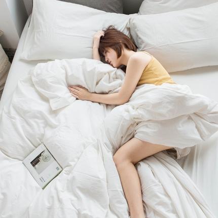 91家纺网 家纺一手货源 找家纺 尚品本色 2022新款水洗棉套件系列-单被套 素白