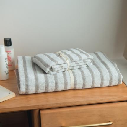 91家纺网 家纺一手货源 找家纺 （总）尚品本色 2022新款21支条纹毛巾浴巾