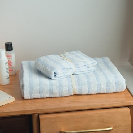 91家纺网 家纺一手货源 找家纺 （总）尚品本色 2022新款21支条纹毛巾浴巾