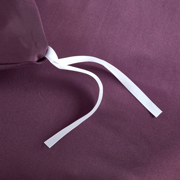 91家纺网 家纺一手货源 找家纺 赫本真丝馆 2025新款素色全真丝系四件套 冷艳紫2