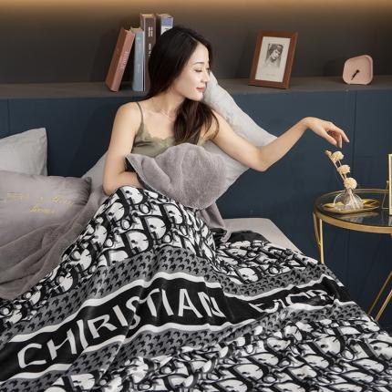 宅部落婴肤绒小兔绒双面毯披肩毯办公毯车毯毛毯盖毯克莉丝汀娜