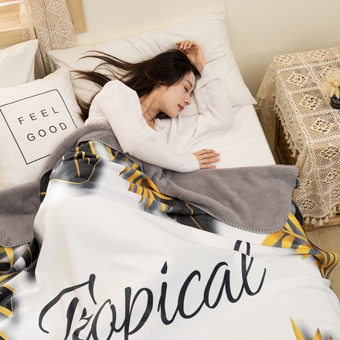 91家纺网 家纺一手货源 找家纺 宅部落婴肤绒小兔绒双面毯披肩毯办公毯车毯毛毯盖毯 热带风情