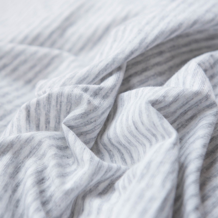 91家纺网 家纺一手货源 找家纺 尚品本色 2022新款针织棉套件系列-单品被套 粉灰细条