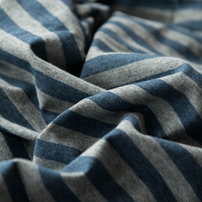 91家纺网 家纺一手货源 找家纺 尚品本色 2022新款针织棉套件系列-单品被套 海军蓝中条