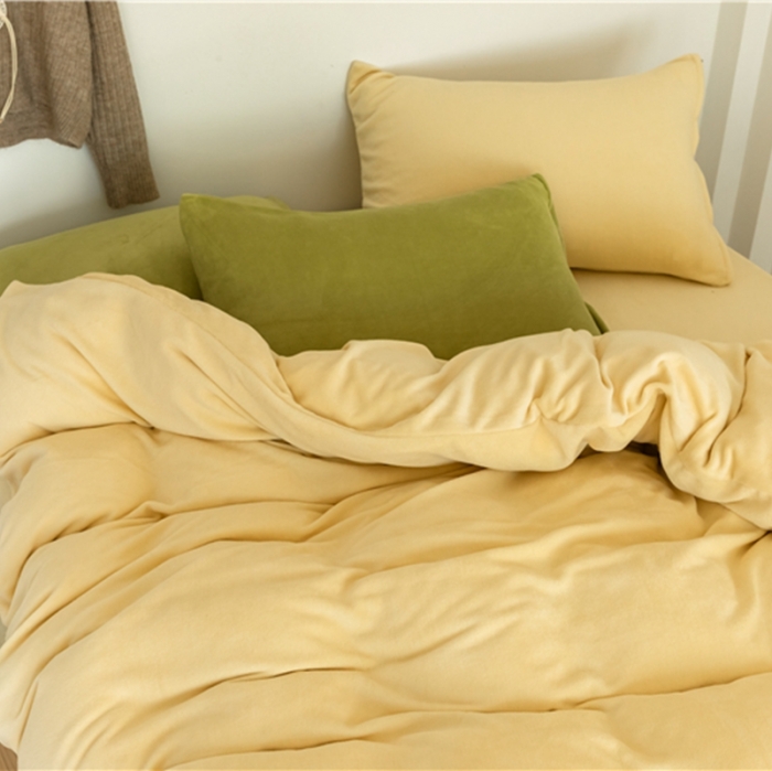 91家纺网 家纺一手货源 找家纺 （总）棉眠 2020新款秋冬纯色牛奶绒四件套