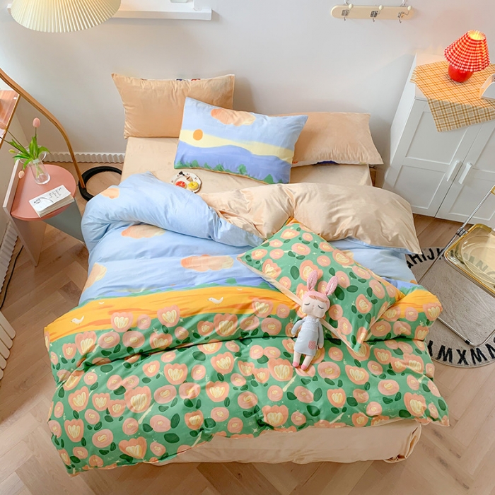 91家纺网 家纺一手货源 找家纺 （总）澳萝拉 2020新款棉加绒印花四件套