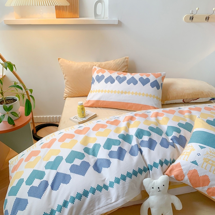 91家纺网 家纺一手货源 找家纺 澳萝拉 2020新款棉加绒印花四件套 波西时光