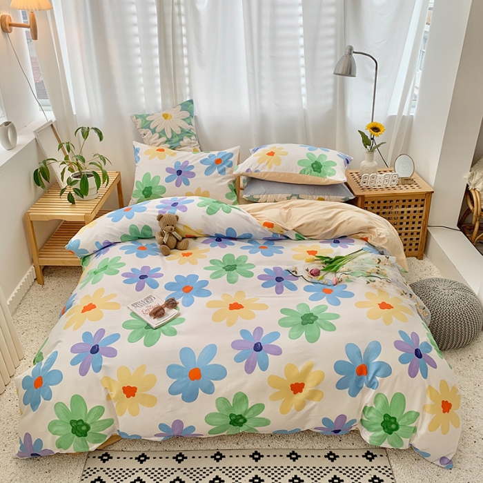 91家纺网 家纺一手货源 找家纺 澳萝拉 2020新款棉加绒印花四件套 畅游花海