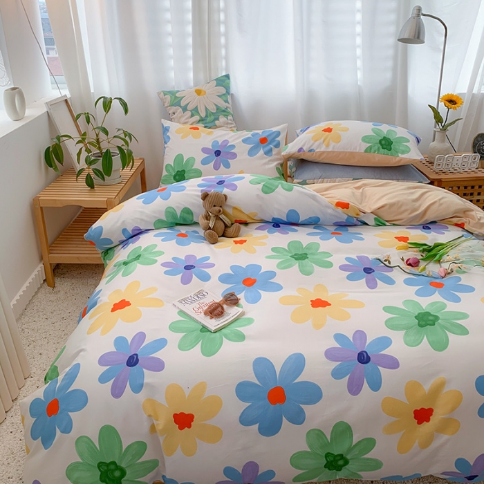 91家纺网 家纺一手货源 找家纺 澳萝拉 2020新款棉加绒印花四件套 畅游花海