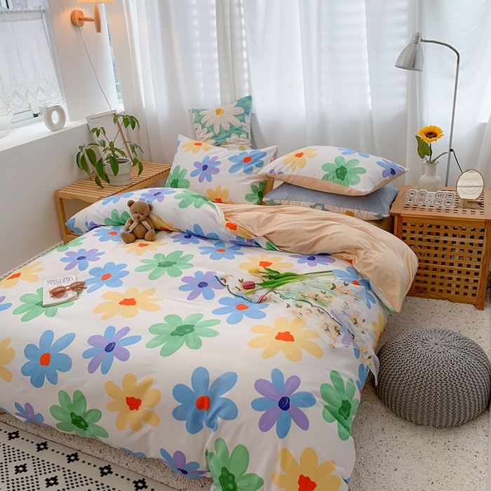 91家纺网 家纺一手货源 找家纺 澳萝拉 2020新款棉加绒印花四件套 畅游花海