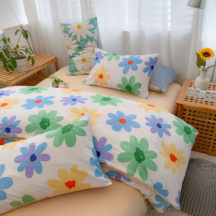 91家纺网 家纺一手货源 找家纺 澳萝拉 2020新款棉加绒印花四件套 畅游花海