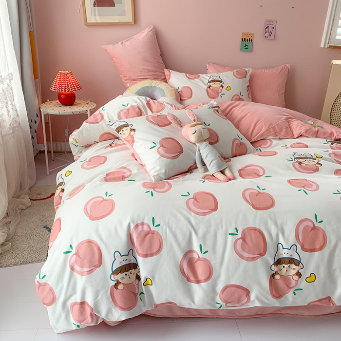 91家纺网 家纺一手货源 找家纺 澳萝拉 2020新款棉加绒印花四件套 蜜桃宝贝