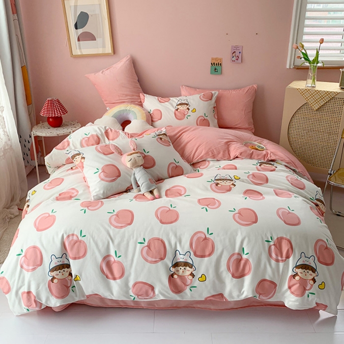 91家纺网 家纺一手货源 找家纺 澳萝拉 2020新款棉加绒印花四件套 蜜桃宝贝